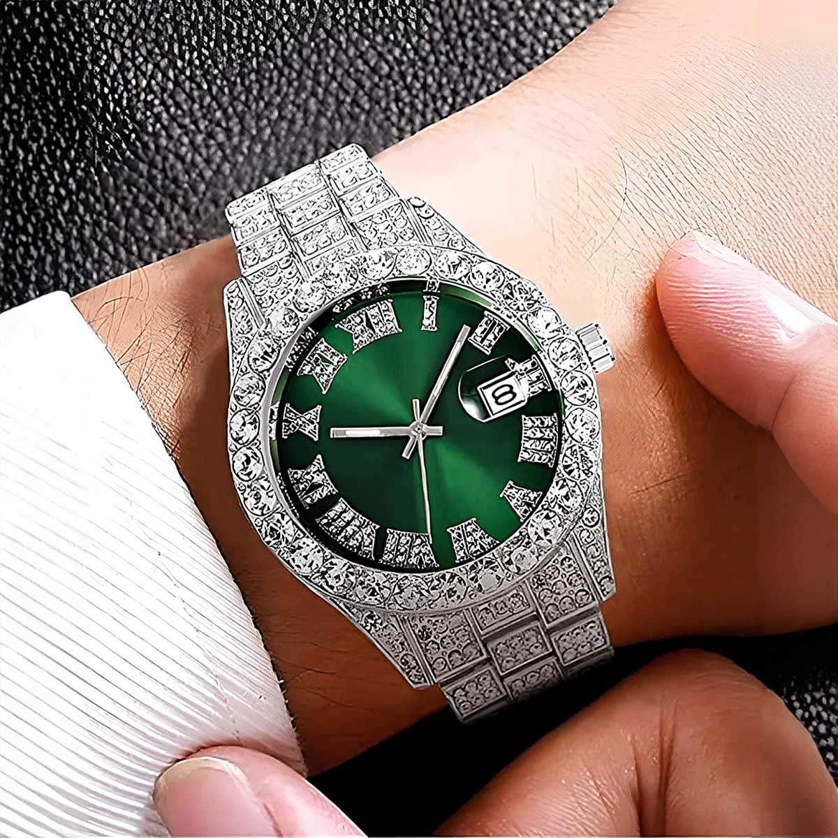 SIGRE. | Bustdown Horloge met Groene Wijzerplaat