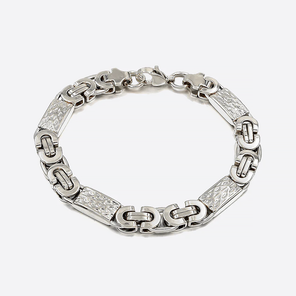 SERVY. | Platte Koningsarmband (Zilver)