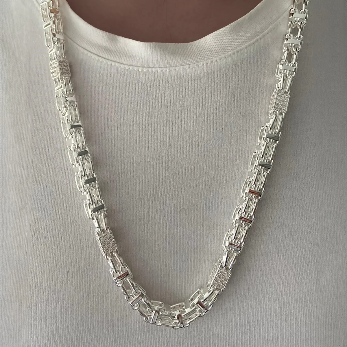 MAGNUM. | Koning / Magnum Ketting met Diamanten (Zilver)