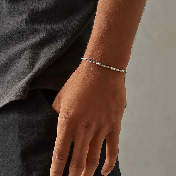 SYBRET. | 3MM Zilveren Rope Armband